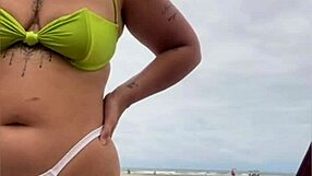 cheese vendor stares at my bare pussy on beach