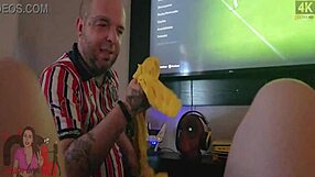 corno clueless as gym delay delivers creampie surprise to his pussy for cleanup