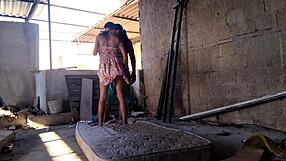Skinny Thai Stepdaughter Gives Tight Ass on Terrace