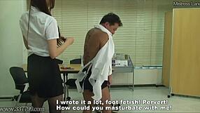 Japanese Femdom Mistress Demands Foot Worship in Pantyhose!