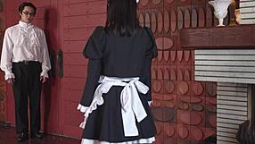 omg 133cm maid cosplayer masturbates her tiny pussy so cute!!