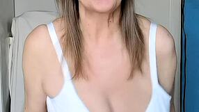 damn that sheer white lingerie on her huge saggy gilf tits makes me wanna rip it off and dive in pov