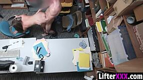 lp officer punishes bent over teen suspect doggystyle after striptease