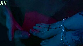 your feet worship starts my domination - lick toes gag on dildo end at my pussy