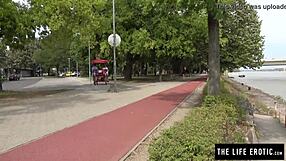 oh crap that cute tall brunette milf jogger fingers herself hard almost busted in public park!