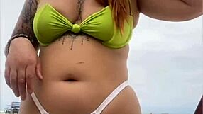 cheese vendor stares at my bare pussy on beach