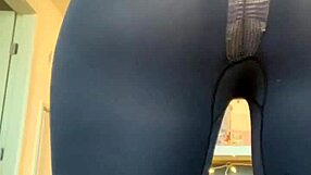 pawg's big ass rips pants during stretch