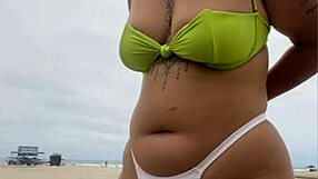 cheese vendor stares at my bare pussy on beach