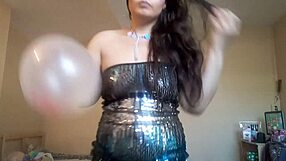 Ginger Paris Inflates Confetti Balloon Fetish