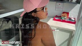 Married slut strips naked on apartment balcony