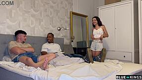 Naughty Teen Roommates Dorm MMF Threesome Cowgirl Ride Cum in Mouth Swallowing