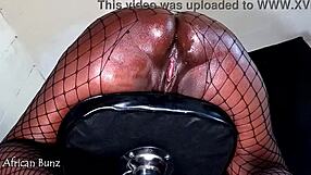 damn, ghetto barbie skipped class just to get her ass pounded on that stool... ebony anal creampie