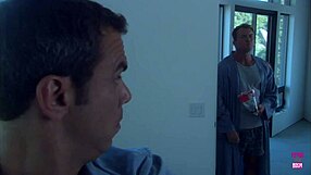 lovely couple bangs wildly outdoors on small boat in lake middle