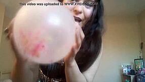Ginger Paris Inflates Confetti Balloon Fetish