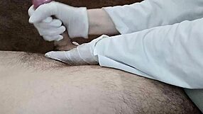 god i love helping this hung patient donate sperm in private clinic handjob