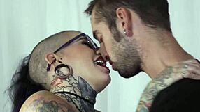 Tatted ho takes rough anal pounding.