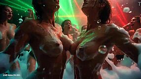 who wouldn't join busty models twerking asses at foam rave?