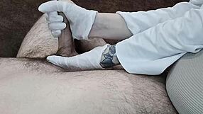 god i love helping this hung patient donate sperm in private clinic handjob