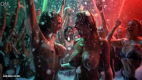who wouldn't join busty models twerking asses at foam rave?