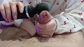 Step Sister Vibes Dildo Deep on Bed! Extracts Thick Cum in Closeup Tattoo Orgasm