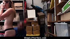 Brunette Shoplifter Caught Bent Over for Rough Doggystyle Police Punishment