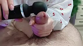 Step Sister Vibes Dildo Deep on Bed! Extracts Thick Cum in Closeup Tattoo Orgasm