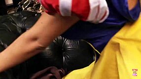 damn that dwarf drilled nasty snow white's big fake tits deep on the couch with his young cock