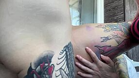 imagine a tattooed skinny teen shocked by huge cock slamming her tight ass creampie