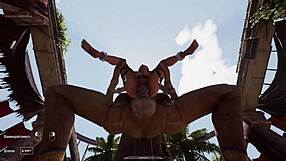 ancient statue pounds lara croft's tight ass in bdsm outfit 3d hentai