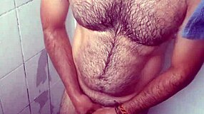 oops caught jerking off in shower cum sprays my leg