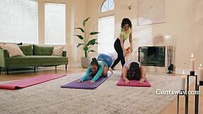 flexible latina yoga slut holes filled group rimjob strapon lick