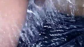 whoa 19yo boy shaves his big black cock then jerks off
