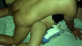 pinay wife bends over for creampie after licking his cock