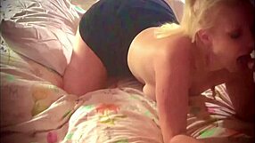 my blonde goddess milf deepthroats monster cock with pro blowjob skills