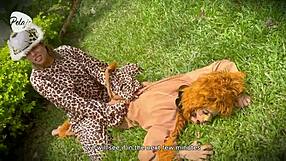 Lion Leopard Lesbians Clash In Wild Outdoor Sex Game!