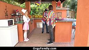 Petite Stepsister Fucked Hard While Blindfolded Stepdad Watches Orgyfamily