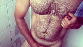 oops caught jerking off in shower cum sprays my leg