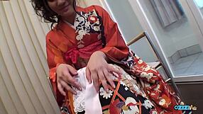 i couldn't believe this geisha babe flashing her pussy during the interview