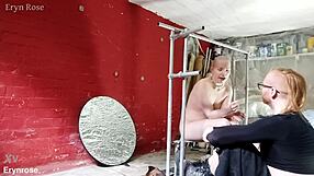 Bound slave in metal restraints begs desperately for pussy orgasm release!