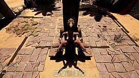 ancient statue pounds lara croft's tight ass in bdsm outfit 3d hentai