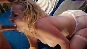 my blonde goddess milf deepthroats monster cock with pro blowjob skills