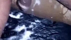 whoa 19yo boy shaves his big black cock then jerks off