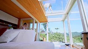 Oops these shorts too short! Handyman spots shaking foot fetish fun play