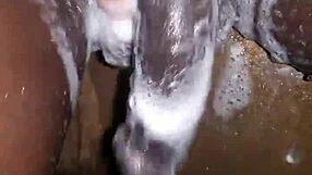 whoa 19yo boy shaves his big black cock then jerks off