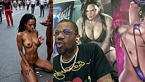 beautiful ebony whore milf double penetrated public with dildo pov cum covered tight pussy