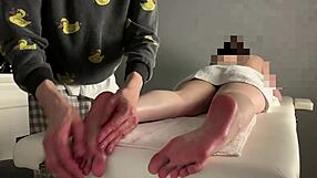 innocent massage on cute feet hides steamy leg fetish twist