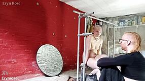 Bound slave in metal restraints begs desperately for pussy orgasm release!