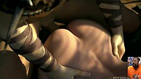 Shadowheart, feel those backshots anal beads while Miranda dildos tight pussy?