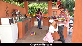 Petite Stepsister Fucked Hard While Blindfolded Stepdad Watches Orgyfamily