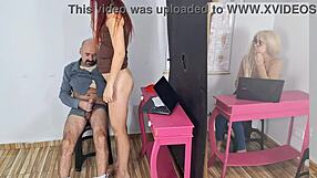 Husband Sneaks Redhead Secretary Affair Behind Wife's Back In Office